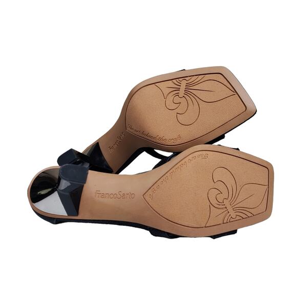 Franco Sarto Womens 8.5 Rania Ankle Strap Leather Sandal in Black NEW - Picture 9 of 10